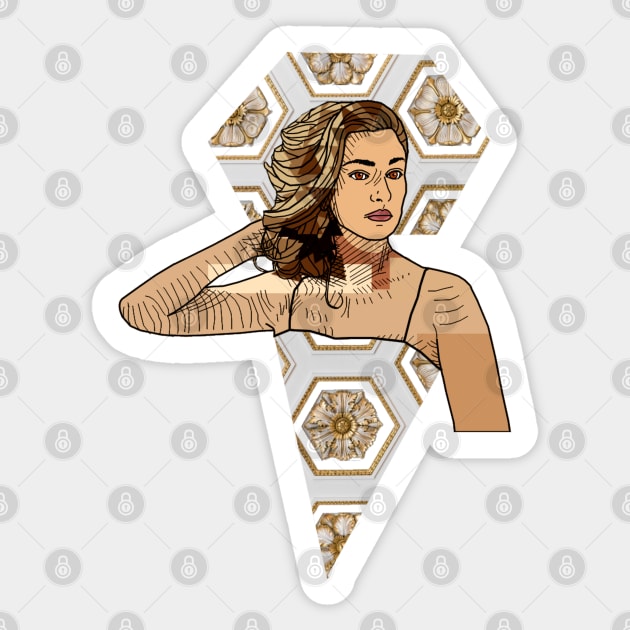 Geometric Dress Kat Sticker by PurgatoryArchaeologicalSurvey